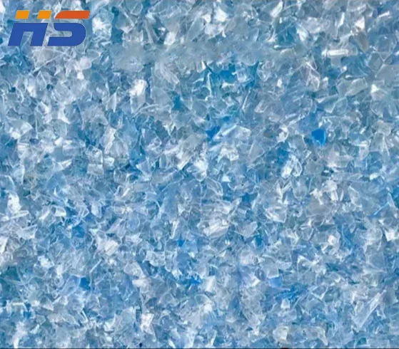 light blue PET flakes